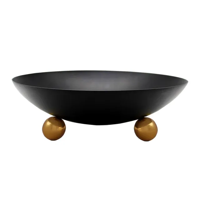 Godinger Temari Black Footed salatskål sort guld
