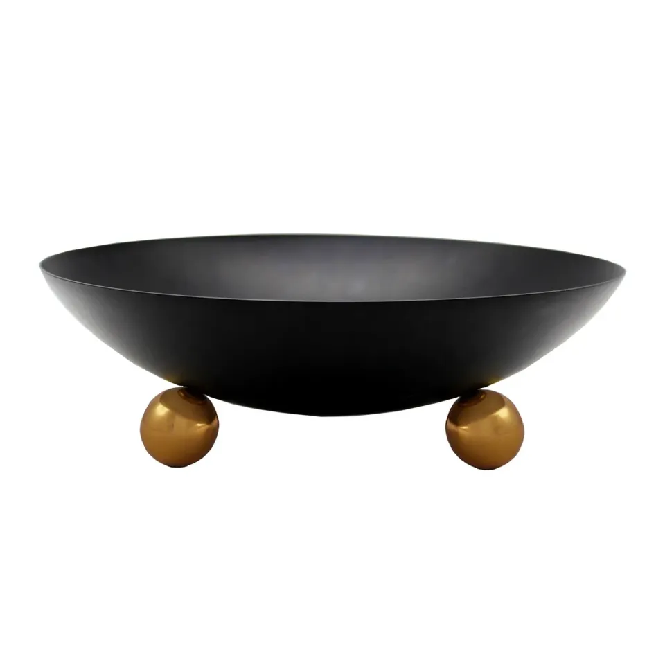 Godinger Temari Black Footed salatskål sort guld