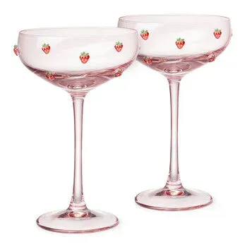 Godinger Strawberry coupeglas 2 stk krystal dessert
