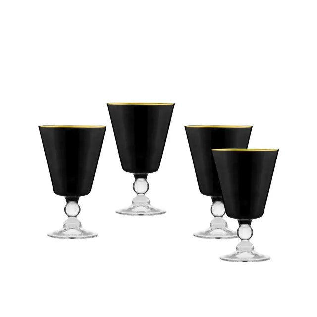 Godinger Vitolo vinglas sort guld 4 stk 290 ml