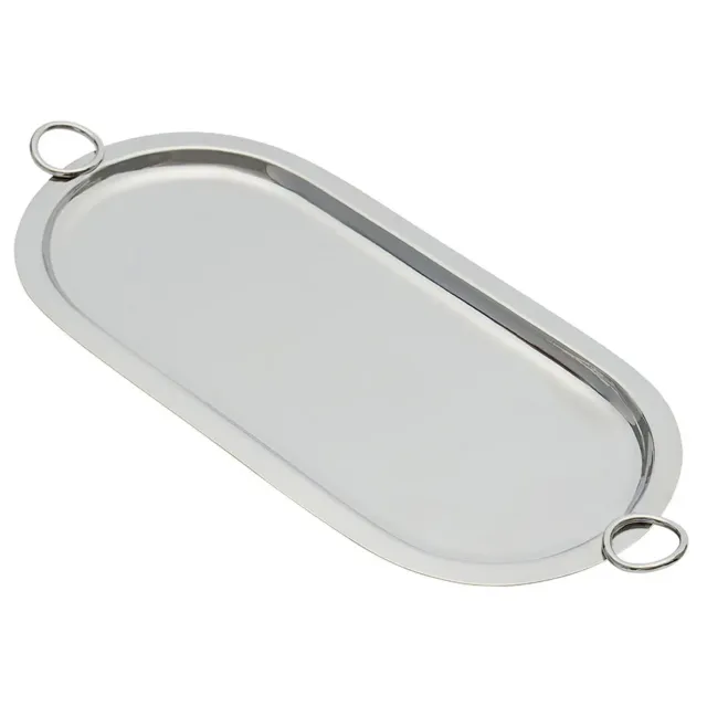 Godinger Ring Large Oval serveringsbakke stål