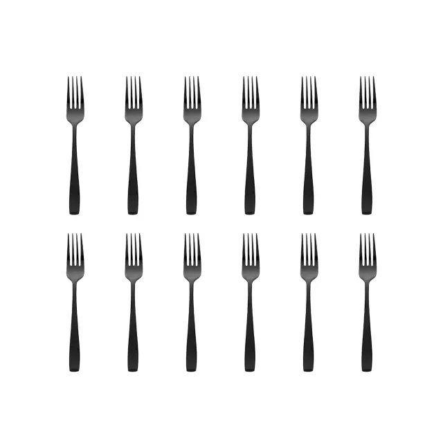 Godinger Chisel salatgafler mat sort 12 stk rustfrit