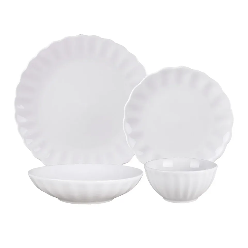 Godinger Viera middagsservice 16 dele hvid porcelæn