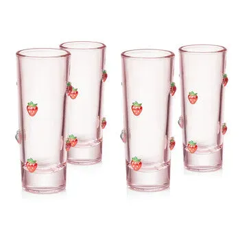 Godinger Strawberry shotglas krystal sæt 4 stk