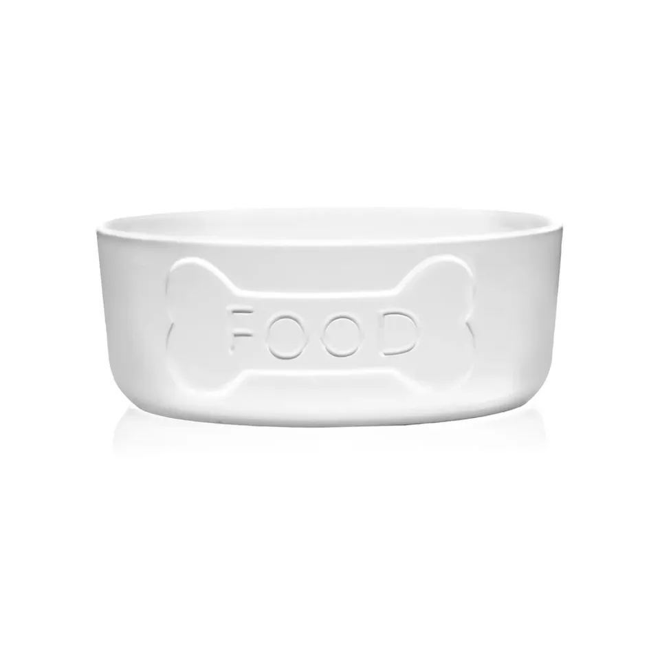 Godinger Top Dog hundeskål porcelæn hvid 1,4 l
