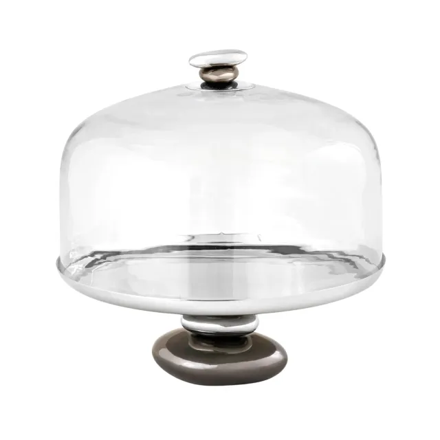Godinger Pebble kageopsats gunmetal glas
