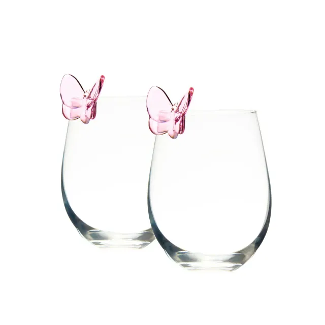 Godinger Butterfly Blush vinglas uden stilk 2 stk