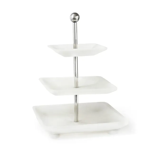 Godinger Azure etagere i mat hvid resin 3 etager