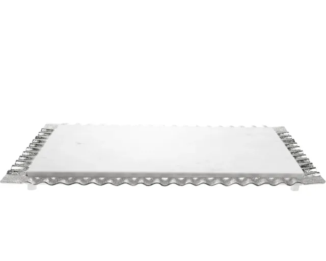 Godinger Ripple serveringsbakke hvid marmor
