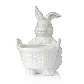 Godinger Easter Bunny Holding Basket porcelænsfigur med kurv