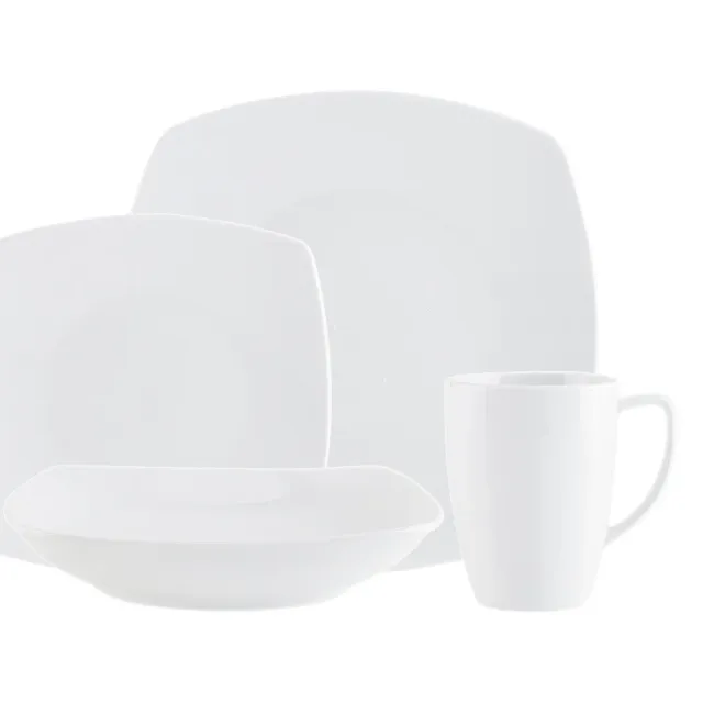 Godinger Encarta spisestel porcelæn hvid 16 dele