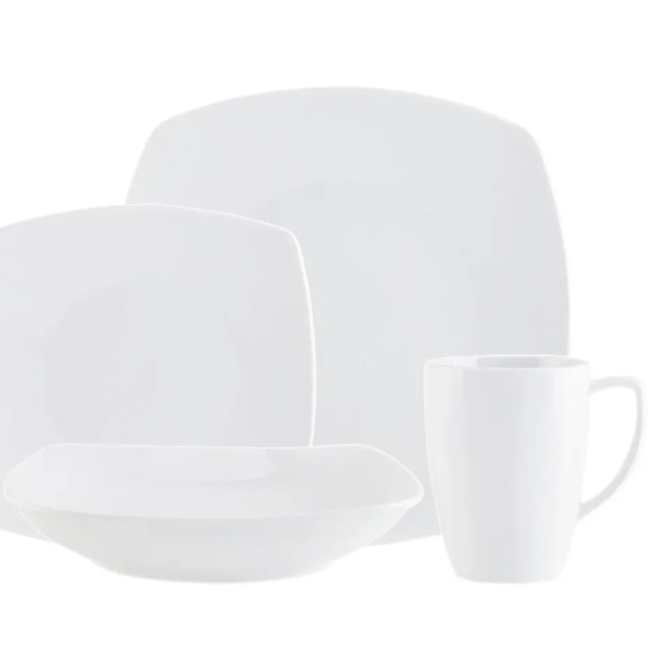 Godinger Encarta spisestel porcelæn hvid 16 dele