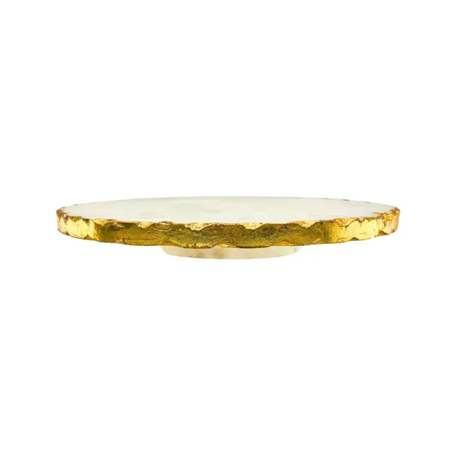 Godinger Lavi drejefad marmor hvid guld 28 cm