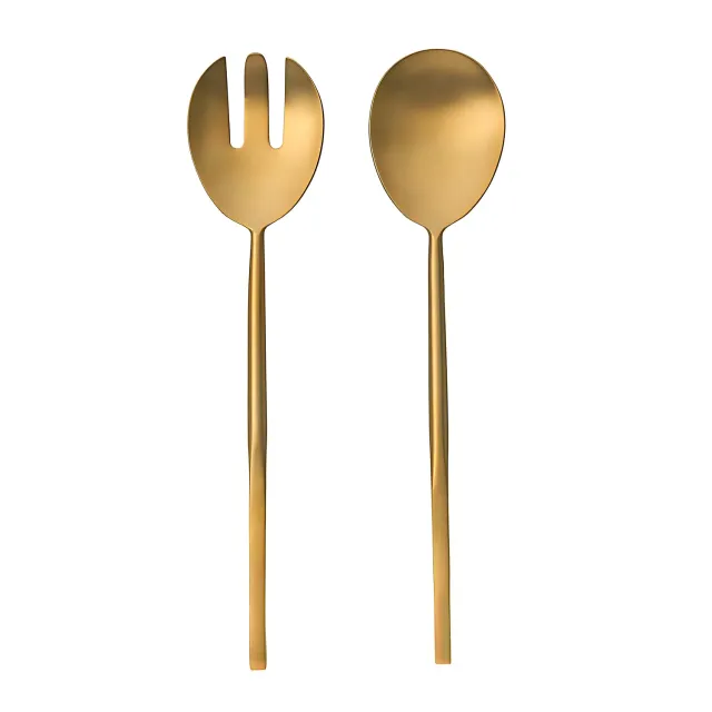 Godinger Strait salatbestik mat guld 2 dele
