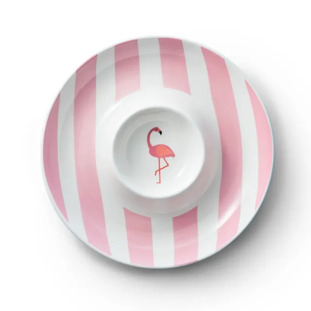 Godinger Jill Zarin Flamingo chip dip fad lyserød