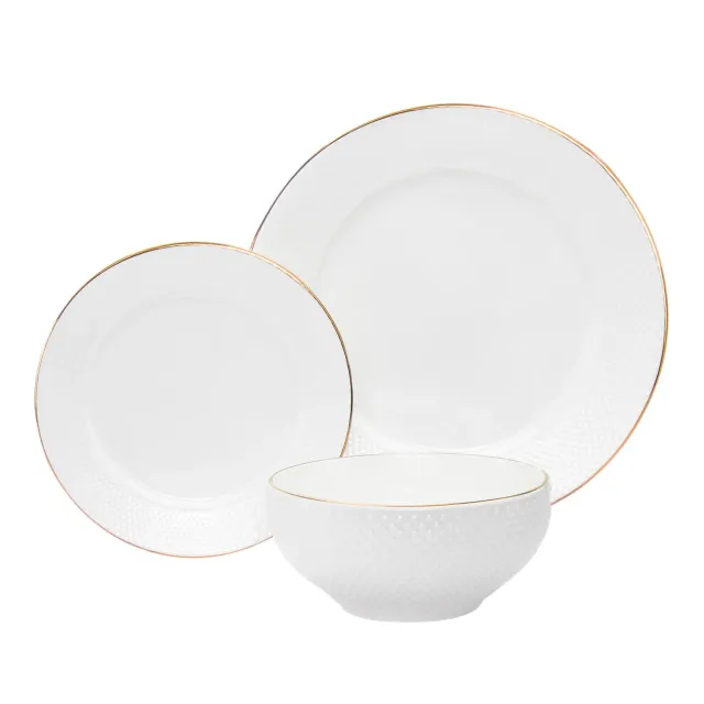 Godinger Pique spisestel porcelæn 18 dele guld